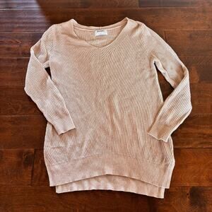 Old Navy Women's Sweater Size Small Knit Crochet Tan‎ beige Brown Pullover Tunic